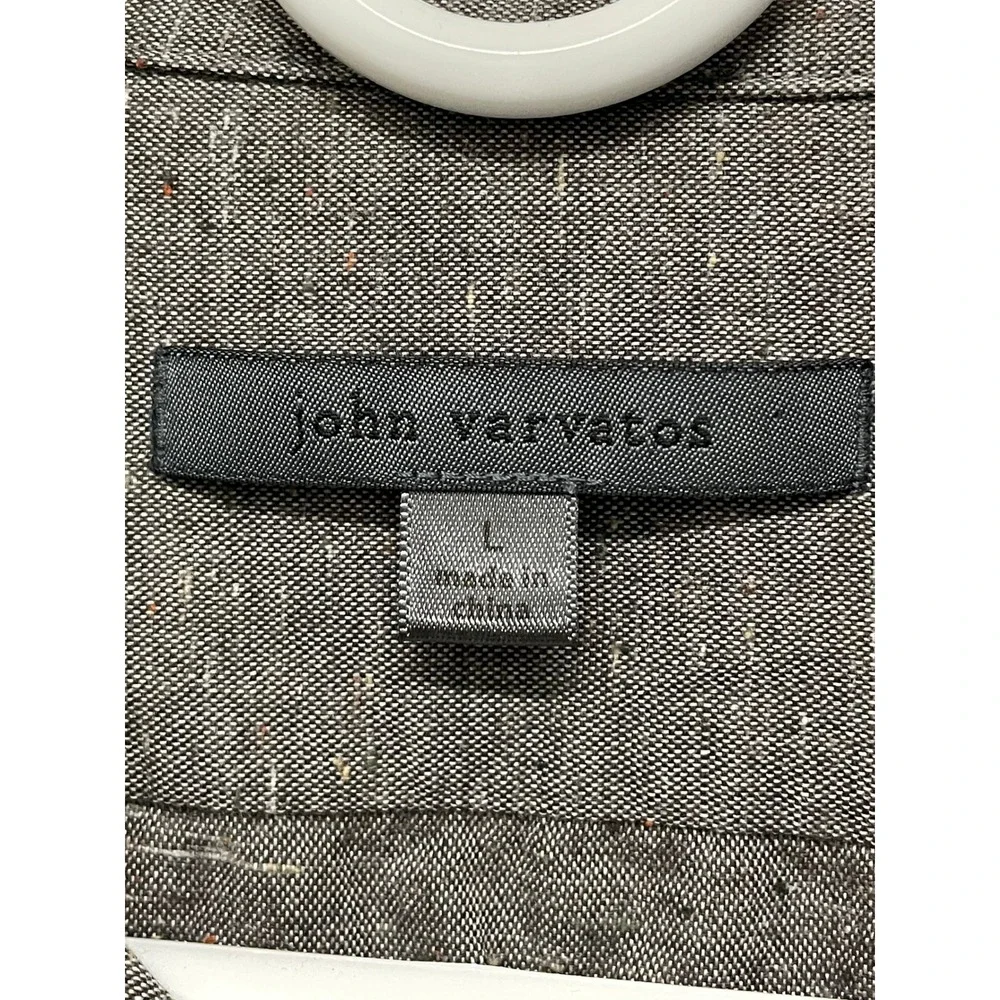 John Varvatos Textured Casual Collared Button Down Date Night Shirt - Sz Large - Picture 4 of 9